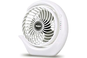 Viniper Portable Rechargeable Fan, Small Desk Fan : 3 Speeds & about 8-24 Hours Longer Working, 180 Rotation, Portable Desktop Fan Small but Mighty, Strong Wind (White, Light Black Blade)6.2 Inch