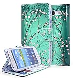 Galaxy S3 Case, NageBee - Design Flip Premium PU Leather Fold Wallet Pouch for Samsung Galaxy S3 (Wallet Plum Blossom)