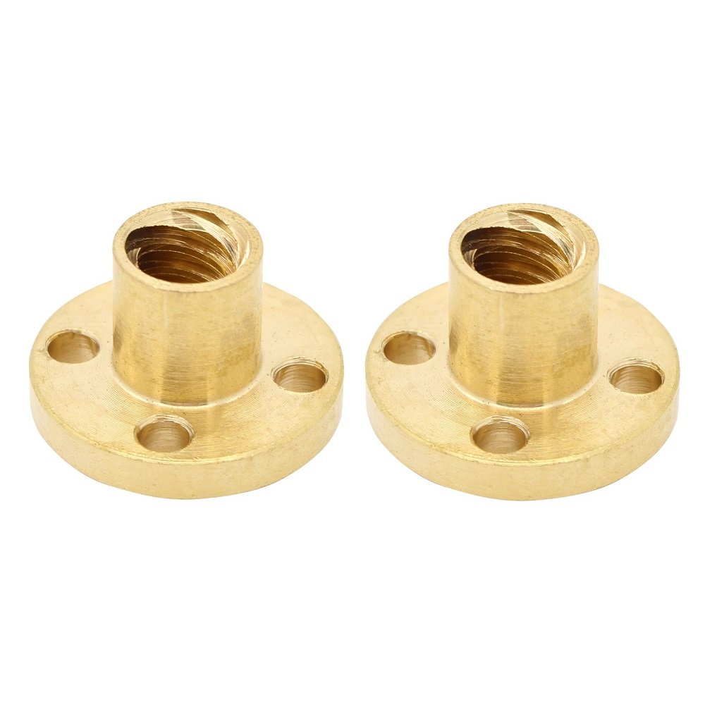 ReliaBot 2PCs Lead Screw Brass Nut (Acme Thread, 2mm Pitch, 4 Starts, 8mm Lead) for Diameter 8mm T8 Lead Screw of 3D Printer Z Axis — image 1