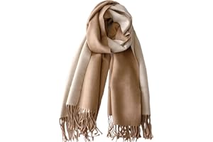 Floralies Cashmere Scarf for Women Wool Scarf Gift Box Double-sided Style Tassels Winter Thick Oversized Scarves Wraps