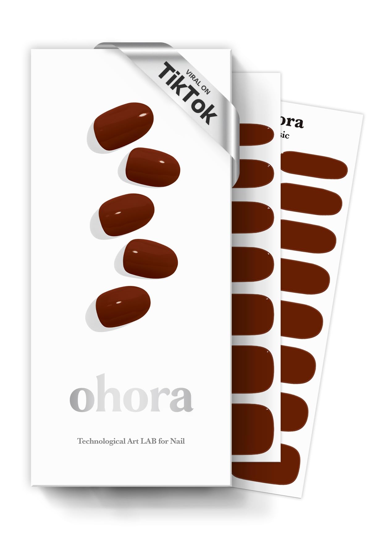 Photo 1 of ohora Semi Cured Gel Nail Strips (N Chilly) - Red, Solid, Works with Any UV/LED Lamps, Salon-Quality, Long Lasting, Easy to Apply & Remove - Includes 2 Prep Pads, Nail File & Wooden Stick