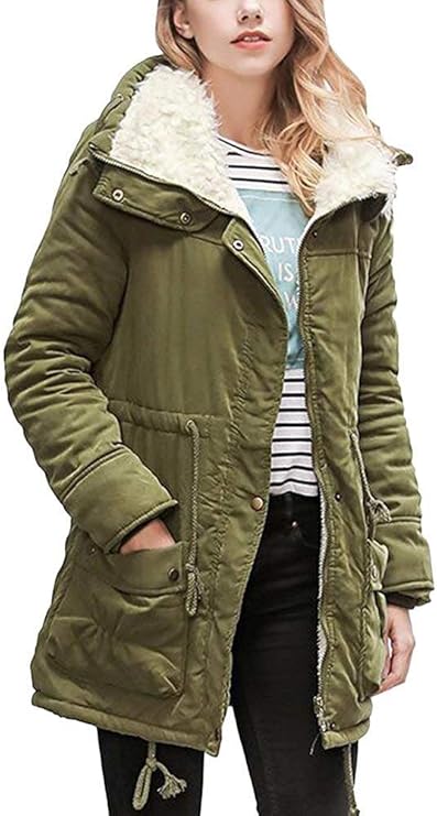 Damen Winter Parka Lang - Gefütterte Winterjacke Mit Kapuze In Großen Größen