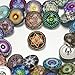 Soleebee BL001 Mixed Random 18mm Aluminum Glass Insight Guides Snap Button Jewelry Charms DIY Accessories (Pack of 20)