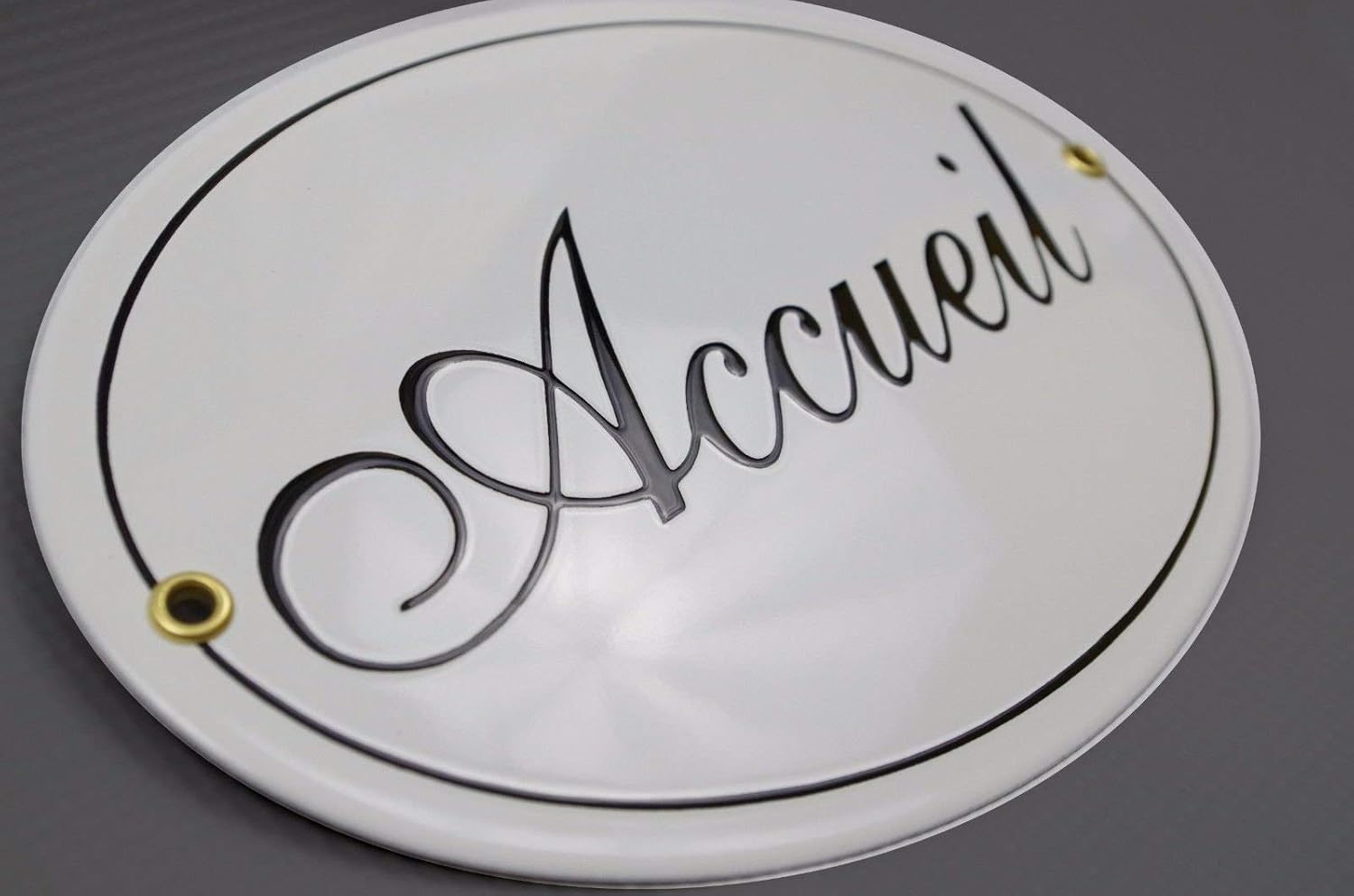 Plaque emaillée personnalisée 15x21 cm panneau de porte Accueil