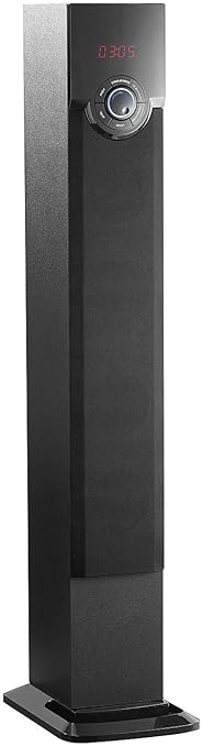 auvisio ZX1563 Turm-Lautsprecher mit Bluetooth, USB-Anschluss & SD-Slot, 40 Watt, Schwarz