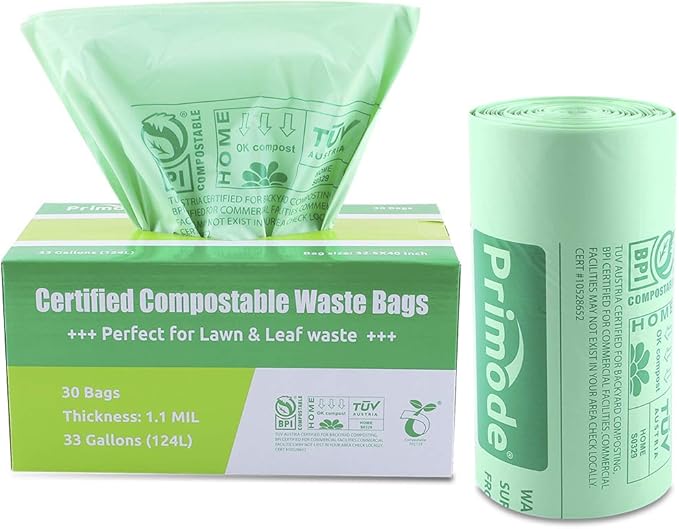 Primode Compostable Bags 3033 Gallon, Lawn Leaf Extra