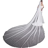 EllieHouse Women's 2 Tier Simple Wedding Bridal Veil With Metal Comb L11