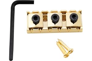 Musiclily 42mm Guitar Metal Locking Nut String Lock for Floyd Rose Style Electric Guitar Tremolo Double Lock System, Gold