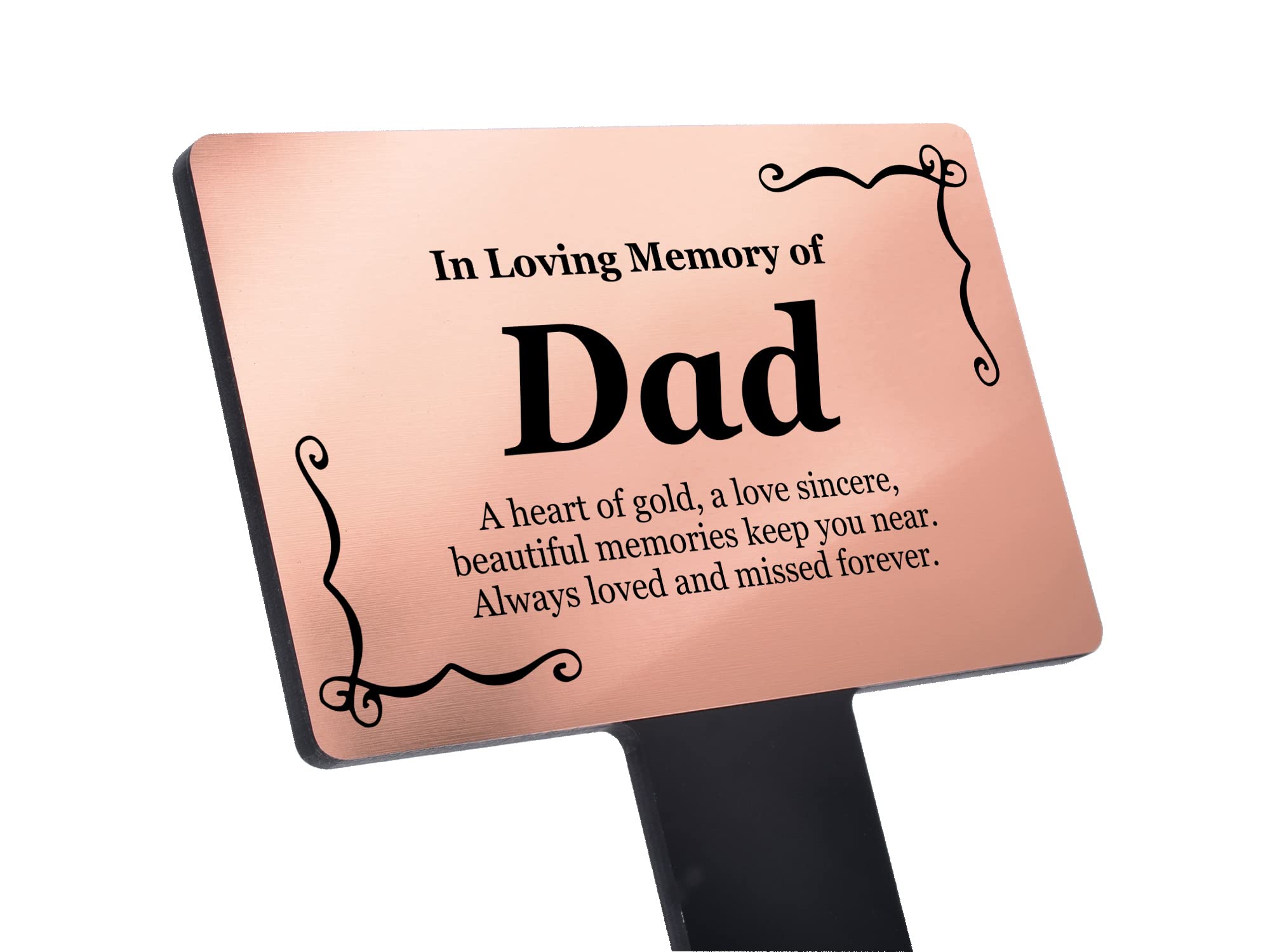 Personalised Bereavement Gifts. Memorial Plaques With Custom Text, Gardens Ground Stake Or Grave Ornaments - Acrylic, Waterproof and Hard Wearing. Shipped Globally. (Copper Dad)