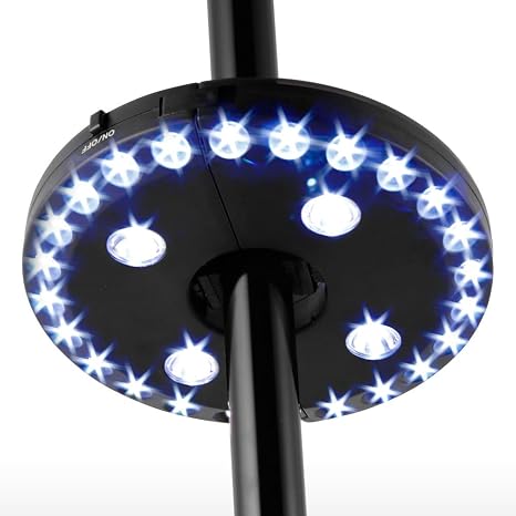 Patio Umbrella Light 28 Led Lights Cordless Garden Light Battery Powered Outdoor Balcony Umbrella Pole Lights Mounted 3 Light Mode Dimming Switch For Umbrella Camping Or Playing Cards Amazon Com