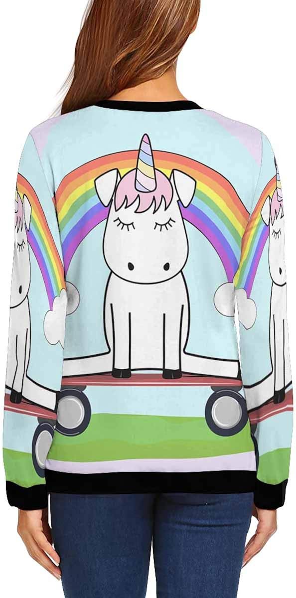 INTERESTPRINT Womens Casual Pullover Tops Cute Flying Pigs Crew Neck Sweatshirt