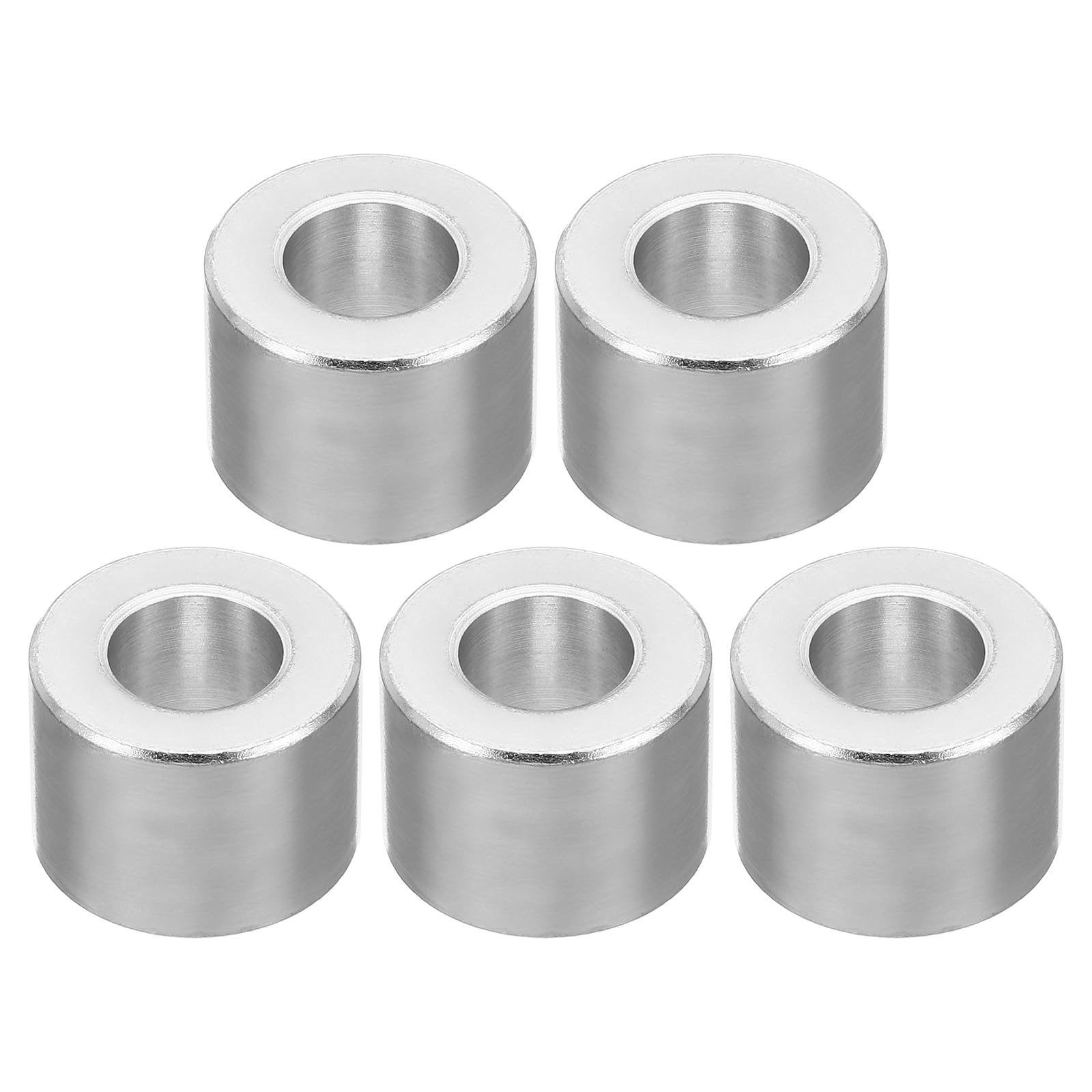 PATIKIL M10 Aluminum Spacers,5Pcs Metal Spacer Aluminum Round 10.5mm ID x 20mm OD x 15mm L Thickness Aluminum Spacer Screw Standoff for 3/8" M10 Screw Bolt