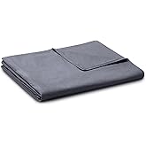 YnM Exclusive Cotton Duvet Cover for Weighted Blankets with 16 Strings (Dark Grey, 60"x 80")