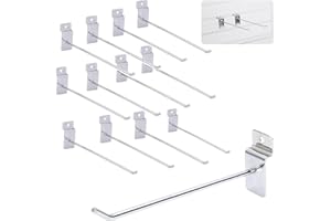 tonchean 100Pack Slatwall Hooks 10'' Display Pegboard Hooks Heavy Duty Chrome Metal Wall Pegboard Accessories for Shop Garage
