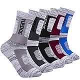YUEDGE Men’s 5 Pairs Cushion Crew Athletic Socks Multi Performance Outdoor Sports Hiking Trekking Socks