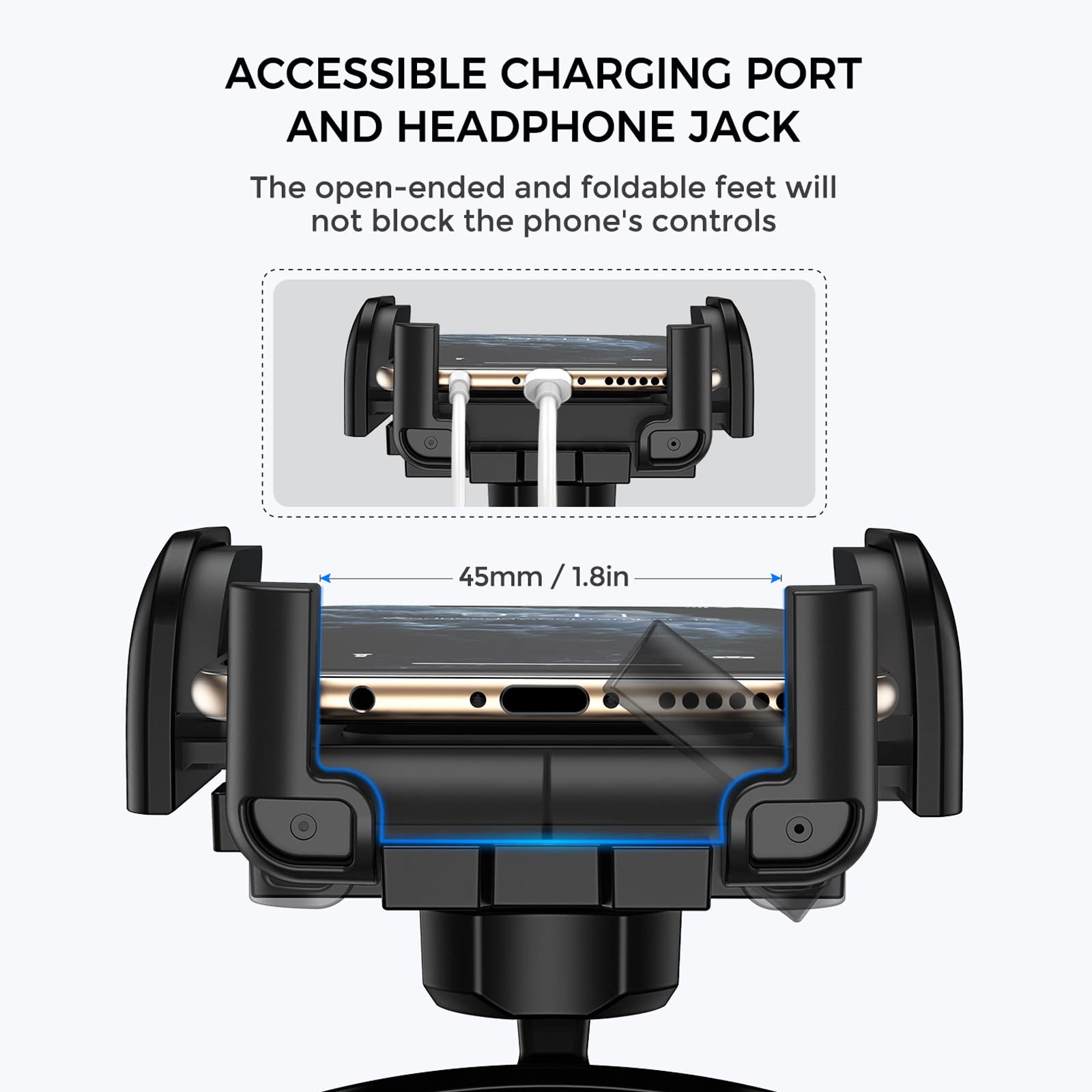 Cell Phone Holder for Car, CD Slot Car Phone Mount, One Button Release Easy Installation CD Player Car Phone Holder Mount Compatible with iPhone 16 15 14 13 12 11 Pro XR XS MAX Galaxy S20 S20+ S10 S9