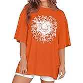 Oversized Tshirts for Women Summer Short Sleeve Round Neck Graphic Tee Shirt