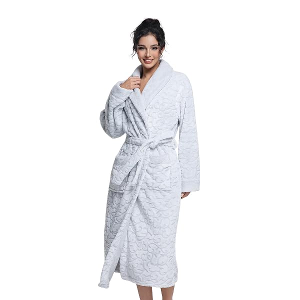 SOFPRACE WOMENS LONG FLEECE ROBE SOFT PLUSH ROBES...