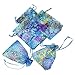 Mudder 100 Packs Coralline Pattern Organza Gift Bags Party Wedding Favor Bags Jewelry Pouches, 4.7 x 3.5 Inch, Blue