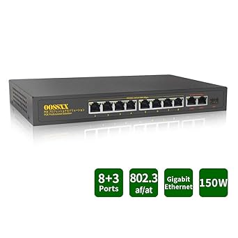 Amazon Com Full Gigabit Poe 8 Port Poe Gigabit Switch Unmanaged Outdoor Computer Network Passthrough Powered Gig Router Networking Internet Ethernet Hub 8 Poe 2 Uplink 1 Sfp Power Extender Multigig Switches Industrial Scientific