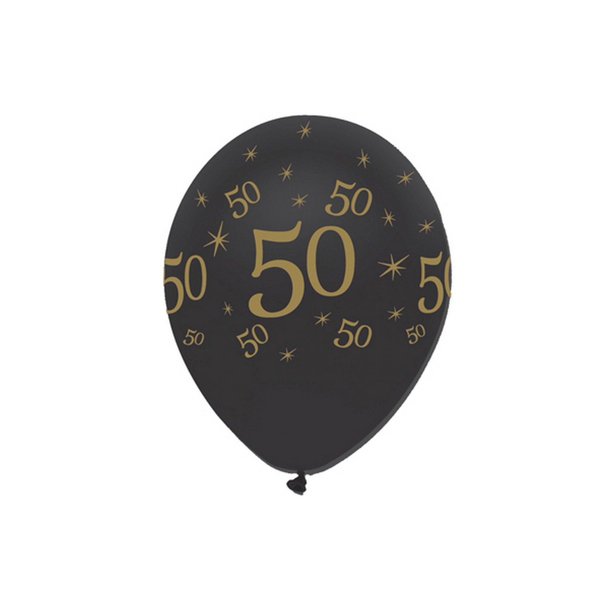70Th Black & Gold Balloons 6Pk