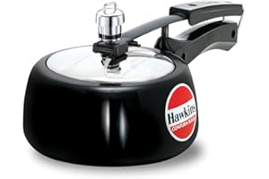 Hawkins CB15 Hard Anodised Pressure Cooker, 1.5-Liter, Contura Black