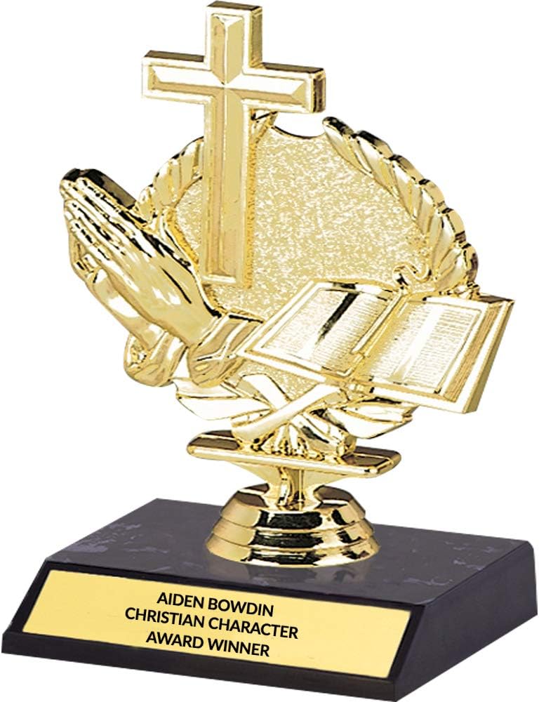 Christian Cross Trophy with Free Engraving 5.5 inch Sports & Outdoors