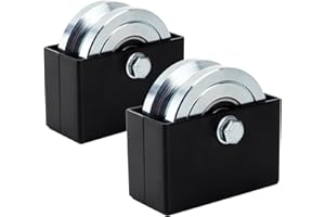 TRUCFUSION 4" V Groove Gate Wheel with Weld on Box, Solid Sliding Gate Wheels, Load Capacity 3000LBS Heavy Duty for Rolling Door Inverted V Tracks (2 Set)