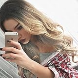 Netgo Ombre Wig Long Wavy Blonde Ombre Wig Dark Roots Heat Resistant Sythentic Full Wigs for Women