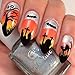 Whats Up Nails - Graveyard Nail Stencils Stickers Vinyls for Nail Art Design (1 Sheet, 20 Stencils)