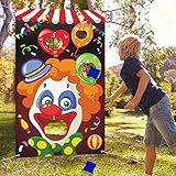 Carnival Toss Games with 3 Bean Bag, Fun Carnival Game for Kids and Adults in Carnival Party Activities, Great Carnival Decorations and Suppliers (Clown)