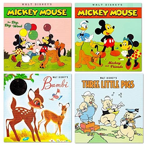 Disney Classics - Super Set of 5 Baby Toddler Storybooks (The Lion King, 101 Dalmatians, Minnie Red Riding Hood, Bambi, 3 Little Pigs)