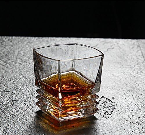Whiskey Glasses, Scotch Glasses - Set Of 6. Unique, Elegant, Dishwasher Safe, Glass Liquor or Bourbon Tumblers. Ultra-Clarity Glassware.