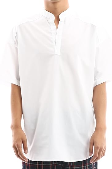 Amazon インプローブス ビッグシルエット ノーカラーシャツ スキッパーシャツ 白シャツ ドロップショルダー モード インプローブス 韓国 ファッション メンズ ホワイト ｆｒｅｅ サイズ シャツ 通販