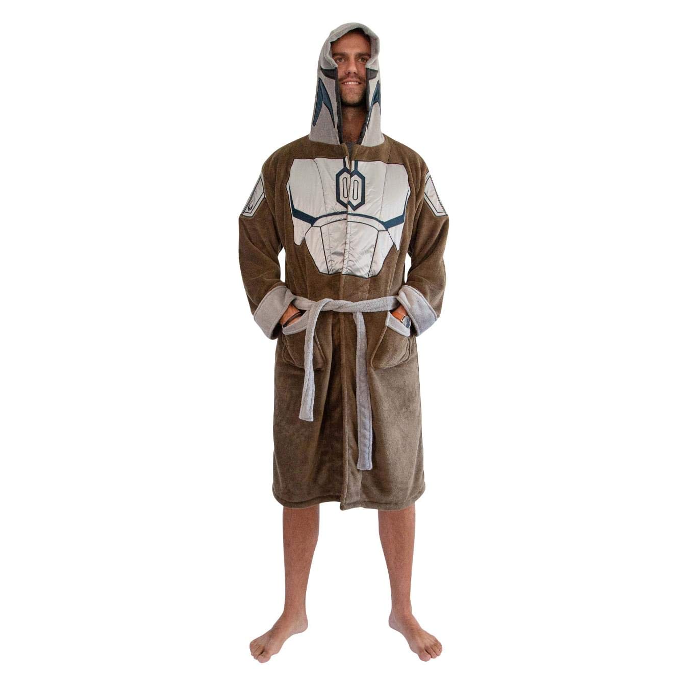Star Wars: The Mandalorian Bounty Hunter Hooded Bathrobe for Adults | One Size