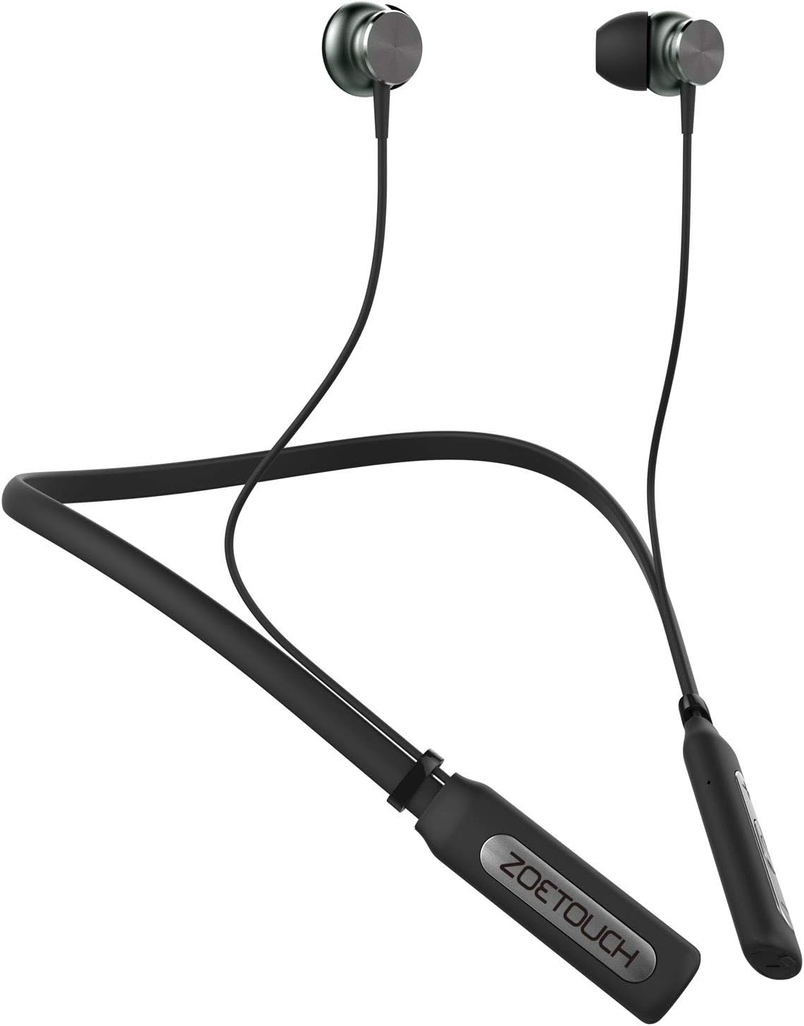 Wireless Neckband Headphones, Neckband Earbuds V4.1 Noise Cancelling Headset with Mic, Magnetic Stereo in-Ear Earphones for Workout, Running, Gym(Black)