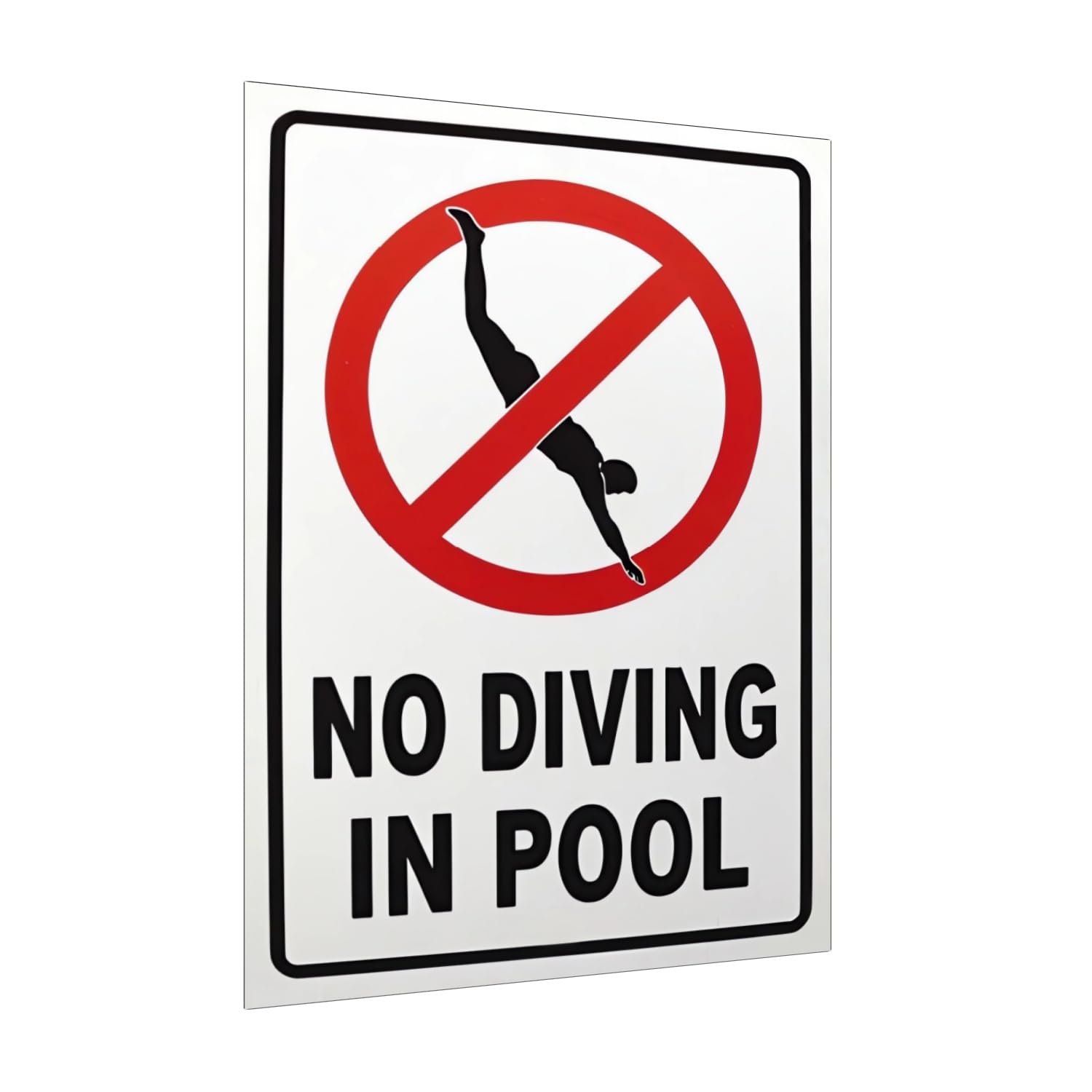 Photo 1 of ***(MAJOR DAMAGE/ SEE NOTES)***No Diving in Pool Metal Sign Gifts for Pool Owners- 12x8in No Diving Warning Tinplate Decor for Outdoor Pools