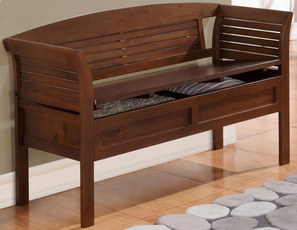 Simpli Home Arlington Solid Wood Entryway Storage Bench, Medium Rustic