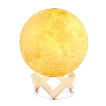 Amazon Com Moon Lamp Prekiar 16 Colors 5 9in Led 3d Print Color Changi Moon Light With Stand Remote Touch Control And Usb Rechargeable Bedrooms Bedside Night Lights For Bay Kids Lover