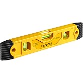 Torpedo Level Magnetic, Firecore 9 Inch Shockproof Small Leveler Tool with 3 Bubble Spirit Level 45 90 180 Degree, Construction Levelers for Hanging Pictures Install Shelf Home Renovation
