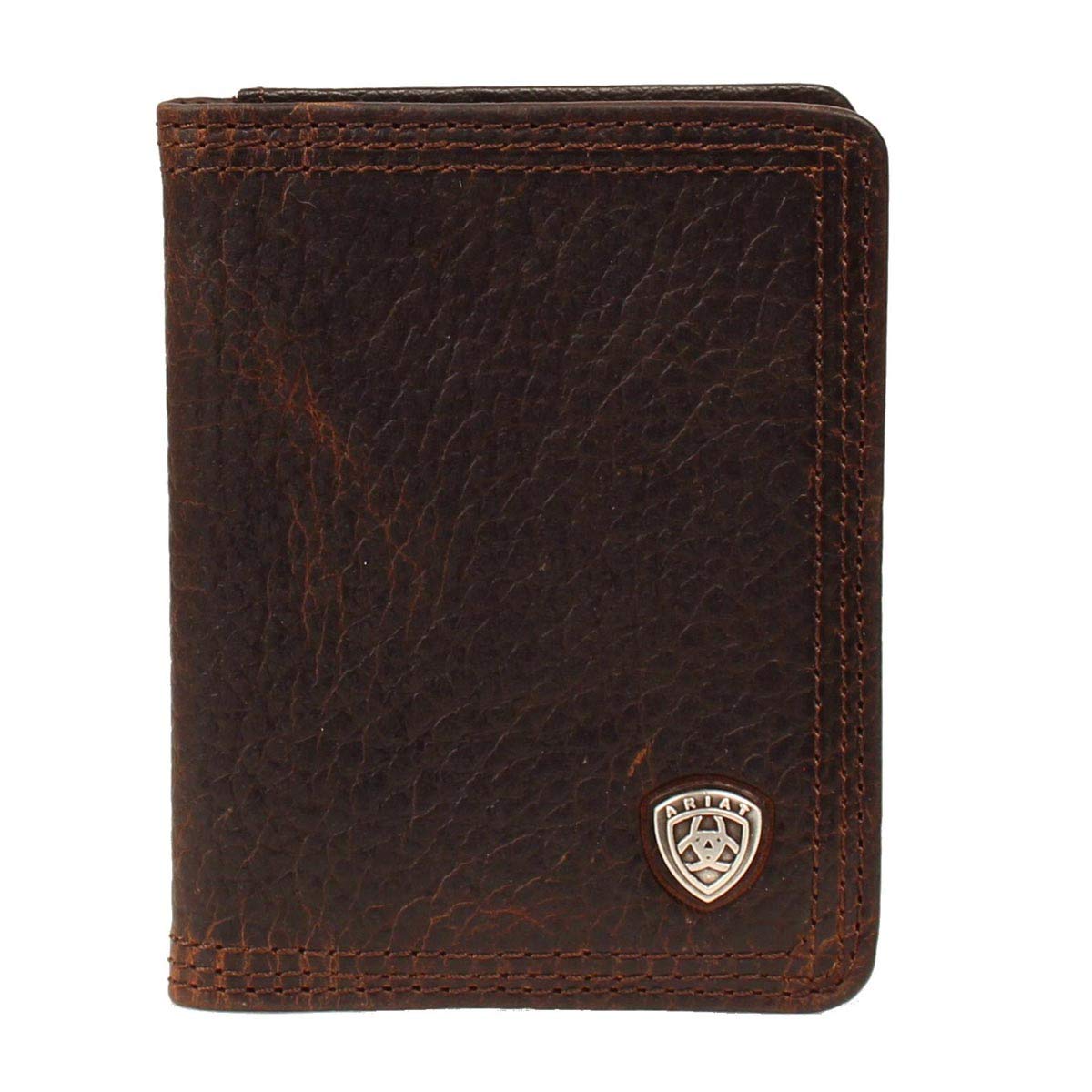 Ariat Men's Shield Concho Rowdy Bifold Flip Wallet - brown -