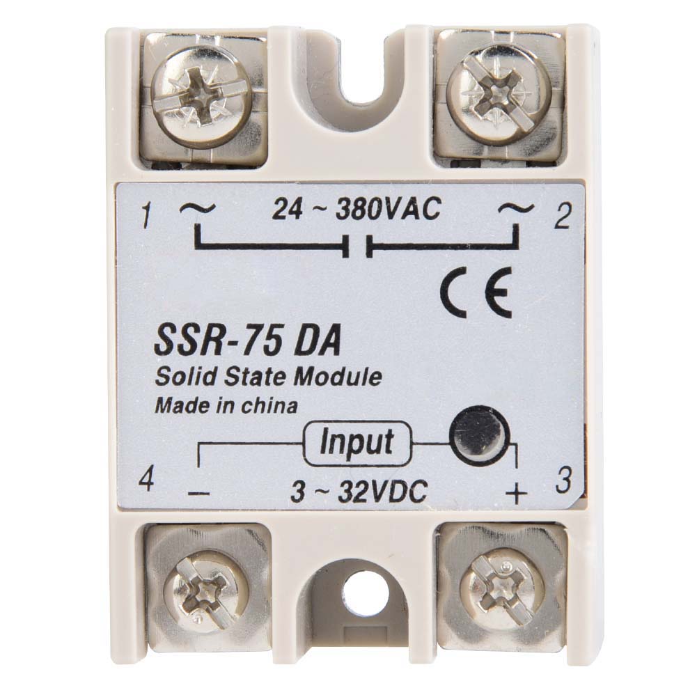 Fafeicy DC-AC Solid State Relay, SSR-75DA 75A Input Voltage 3-32V DC Output Voltage 24-380V AC