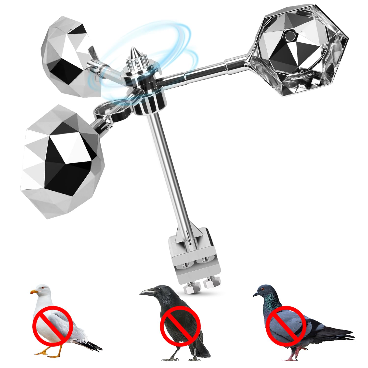 YIKEDAN Bird Deterrent | Seagull Deterrent | Bird Scarer | Bird Repellent Devices | Reflective Bird Repellent Windmill for Garden to Scare Birds Away