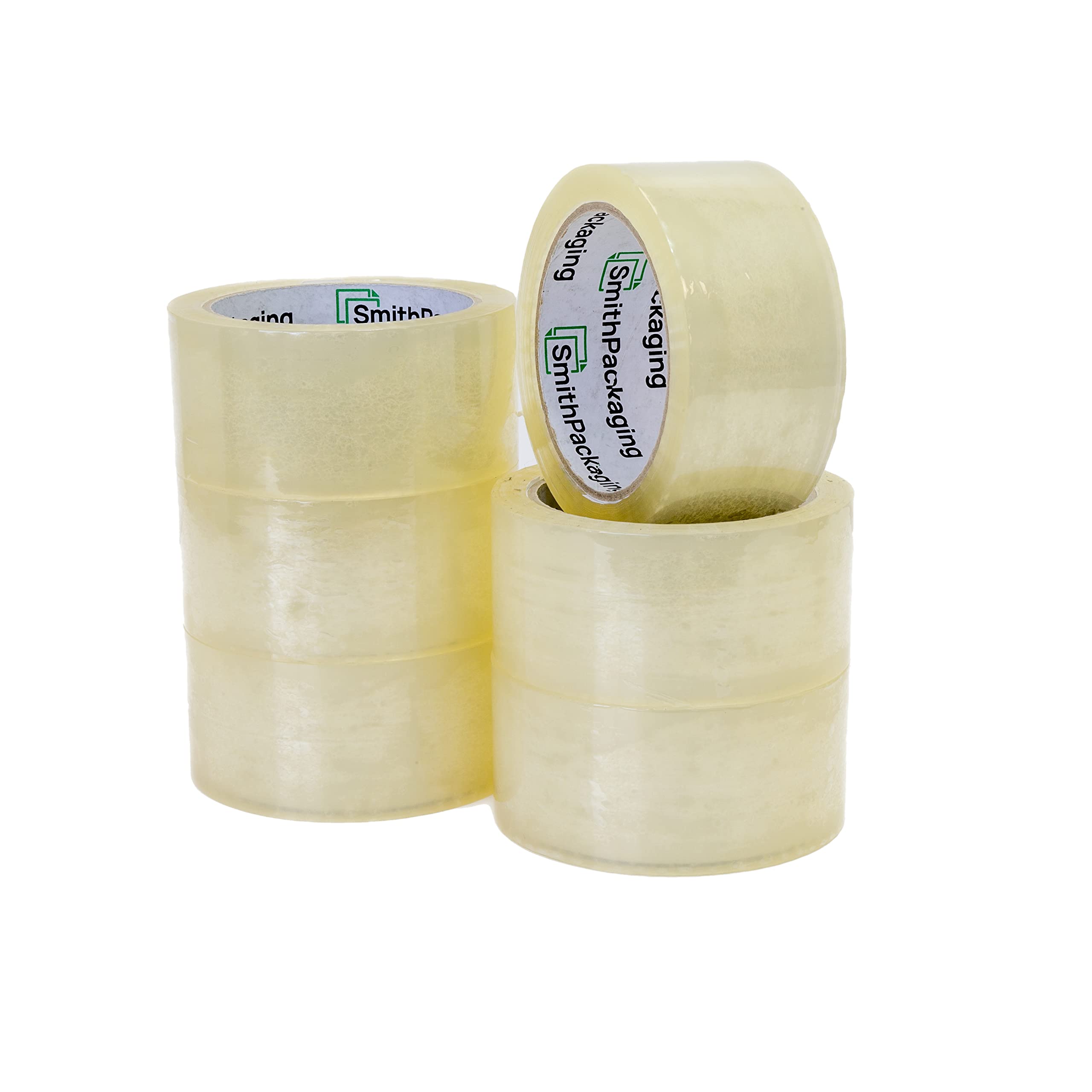 SmithPackaging Acrylic Packaging Tape 6 Rolls for Sealing Parcels and Boxes, 66 m Length x 48 mm Width, Clear