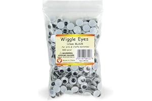 Hygloss Wiggle Eyes-Paste On, 12 mm Black Products Plastic Eyeball Googly Arts & Crafts-Non-Adhesive Size 12mm-Classroom Economy Pack-500 Pcs