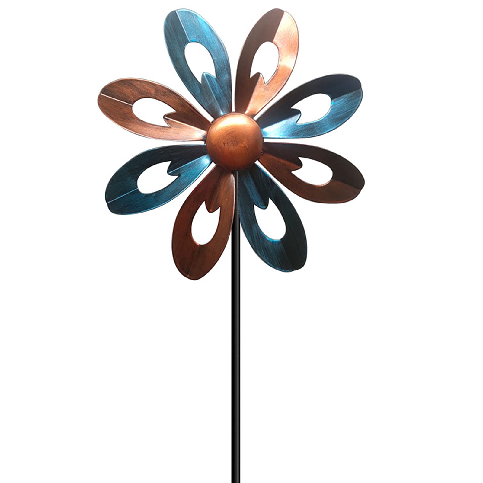 NIUXICH Garden Wind Spinners, Outdoor Metal Stake Yard Spinners, Blue, 68Ã—22Ã—9.5cm