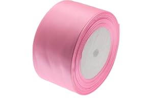 ATRBB 25 Yards 2 inches Wide Satin Ribbon Perfect for Wedding,Handmade Bows and Gift Wrapping (Pink)