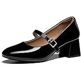 Trary Mary Jane Shoes Women, Chunky Mary Janes Heels for Women Shoes Dressy Casual, Dress Shoes for Women Block Heels Closed Toe Mary Jane Pumps