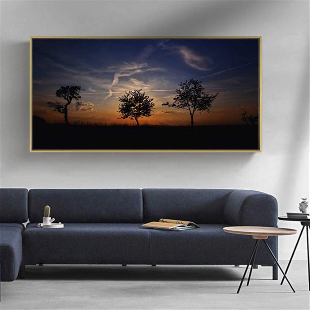 Amazon Com Zzxywh Sunset Backlighting Dusk Sunset Sky Canvas Wall Art Painting Picture Wall Pictures For Living Room Decoration 60x120cm No Frame Posters Prints