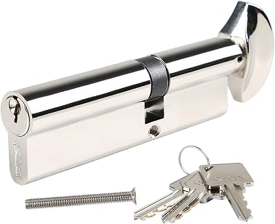 DIDA 90mm 35T/55 Thumb Turn Euro Cylinder Lock Polished Nickel UPVC Barrel